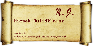 Micsek Juliánusz névjegykártya